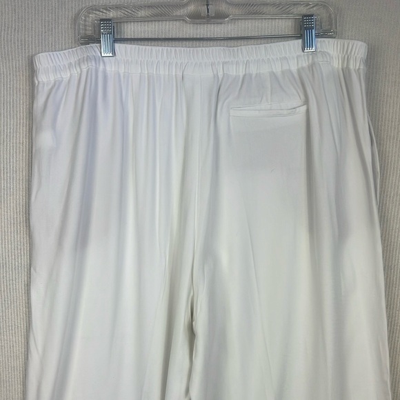 J. Jill Size L 100% Rayon Pull On Wide Leg Cropped Pants White Mature Capsule - Picture 4 of 10